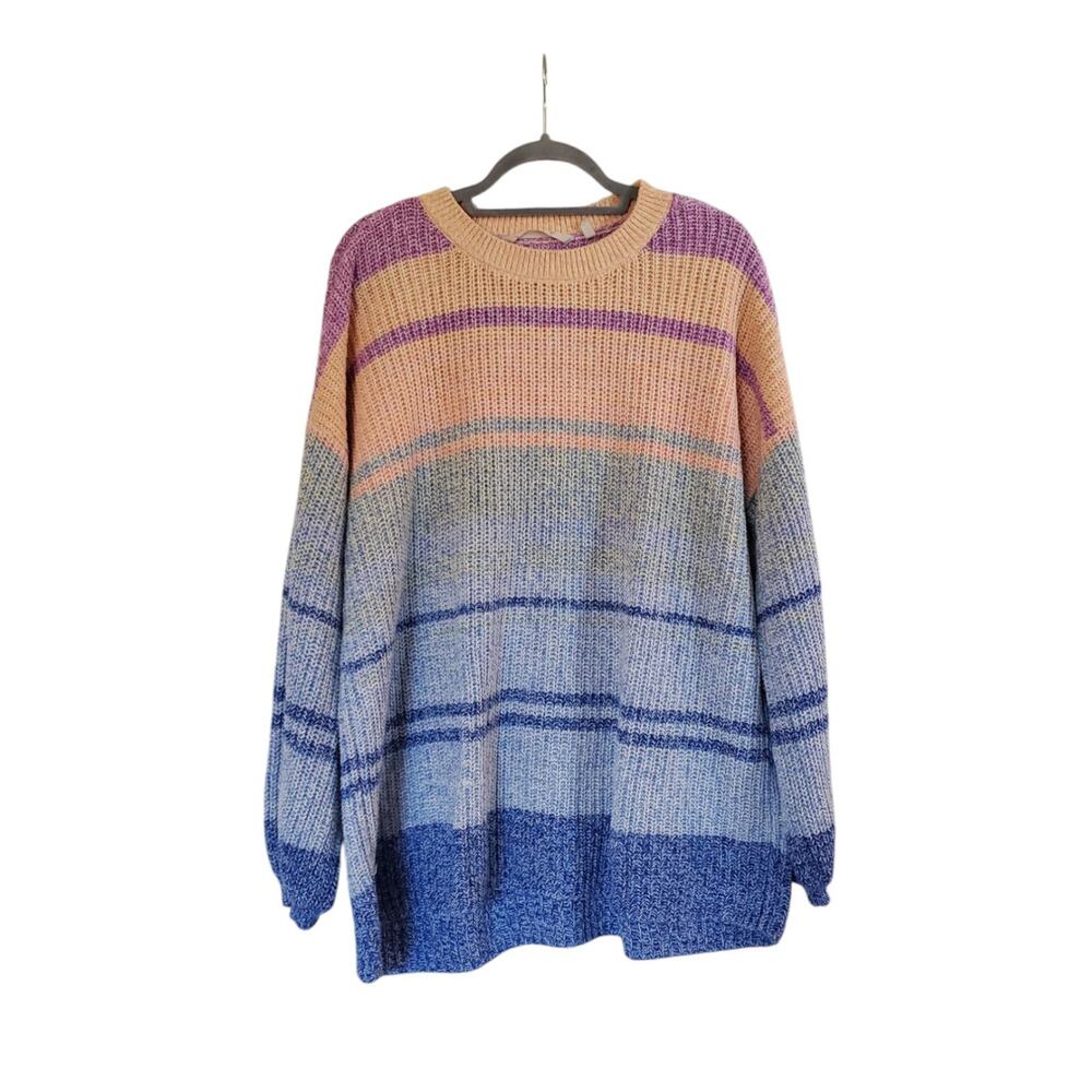 Soft Surroundings Pastel Spring Karlie Balloon Sleeve Relaxed Sweater Size Large